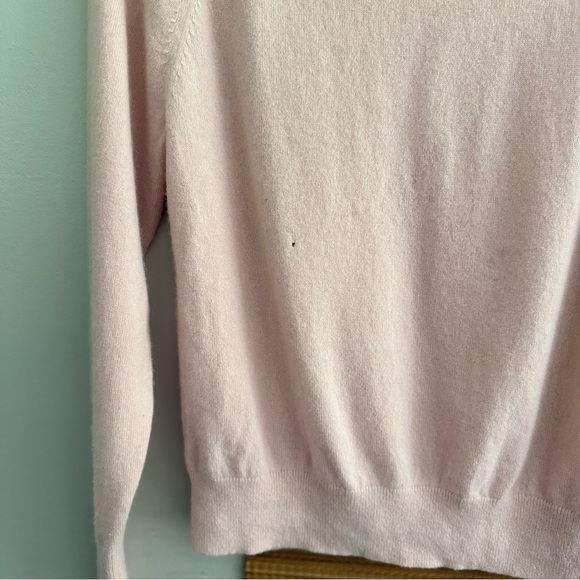 Everlane The Shrunken Pink Cashmere Long Sleeves Mock Neck Sweater - Picture 8 of 8